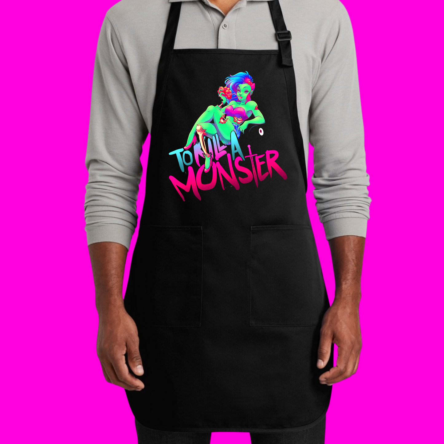 To Kill a Monster Classic Zombie Pinup BBQ Apron