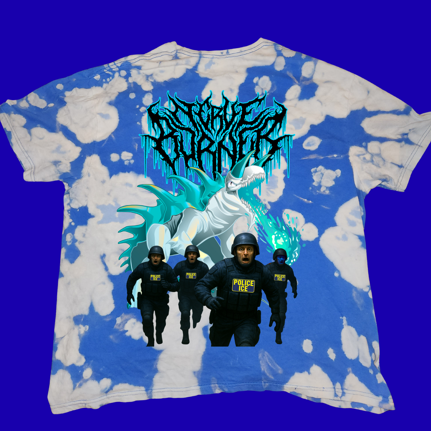 Nerve Burner ICE Monster Bleach Dye Tee