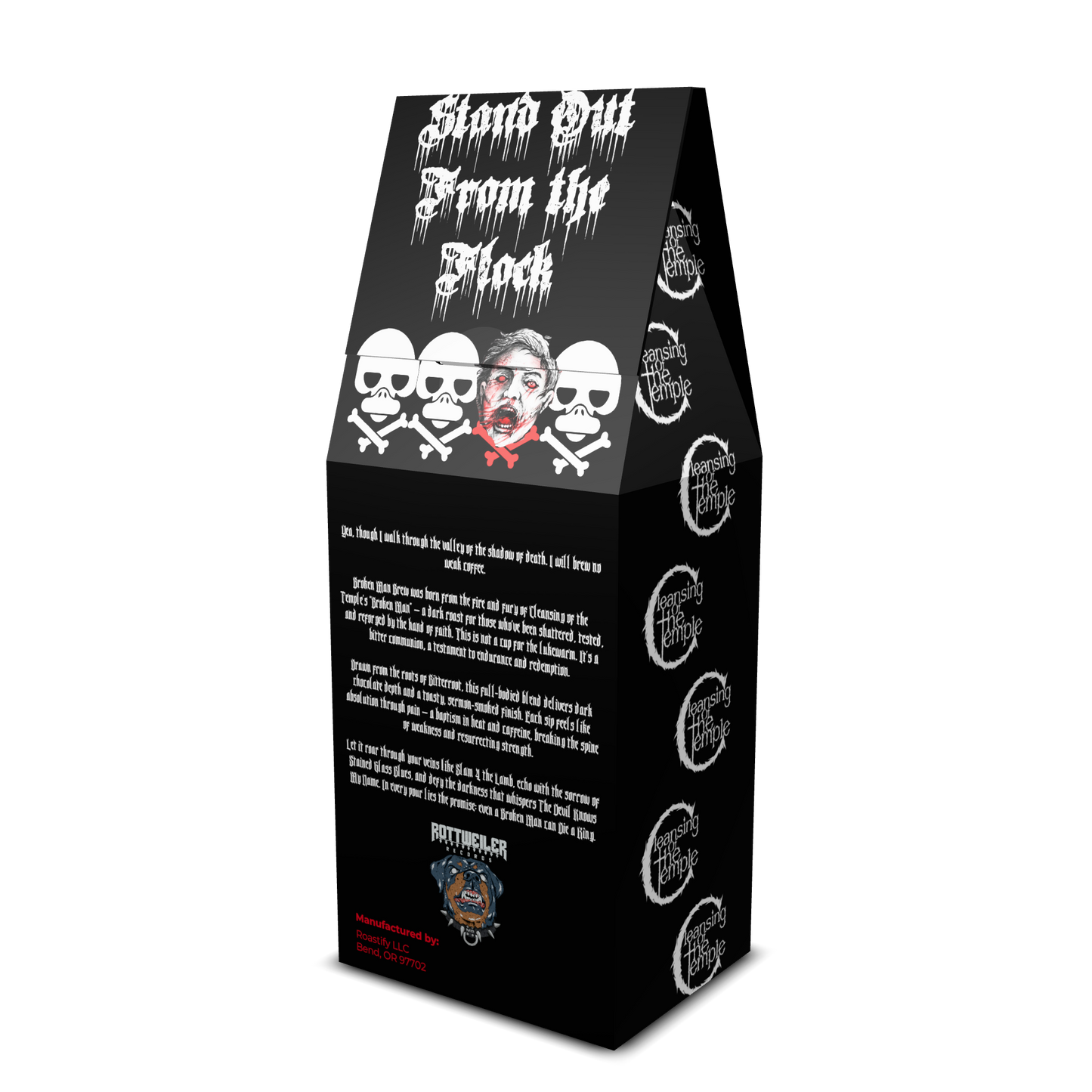 Cleansing of the Temple Broken Man Brew Coffee and Tumblers