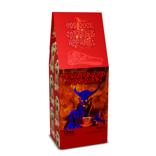 Odd Duck Decaffeinated Damnation Coffee and Tumbler