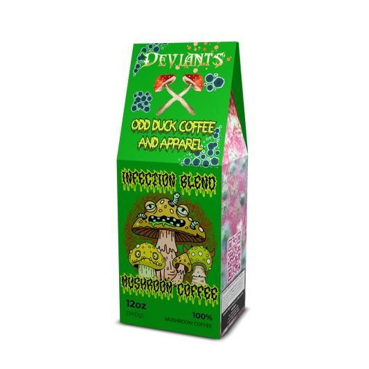 Deviants Infection Blend Mushroom Coffee and Tumbler