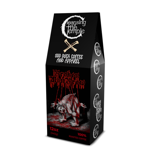 Cleansing of the Temple Broken Man Brew Coffee and Tumblers